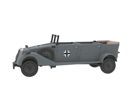WW2 German Staff Car 3D Model