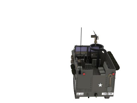 WW2 American M3A1 Troop Carrier Half Track Modelo 3D