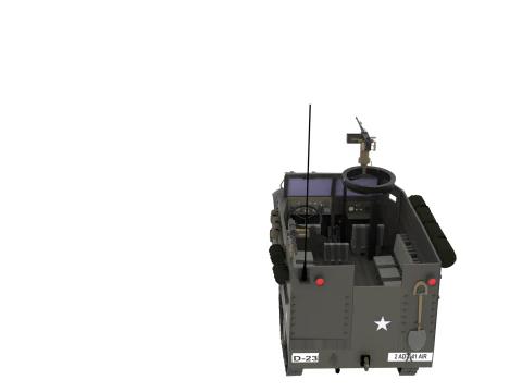 WW2 American M3A1 Troop Carrier Half Track 3D Model