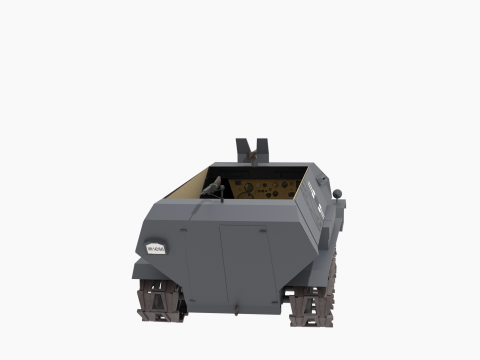 WW2 German Hanomag Halftrack Modello 3D