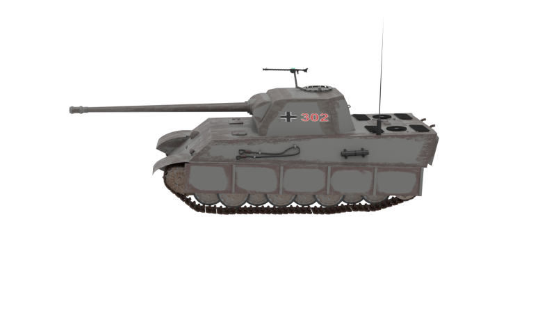 WW2 German Panther Tank Pzkw V Modello 3D .c4d .max .obj .3ds .fbx .stl .blend