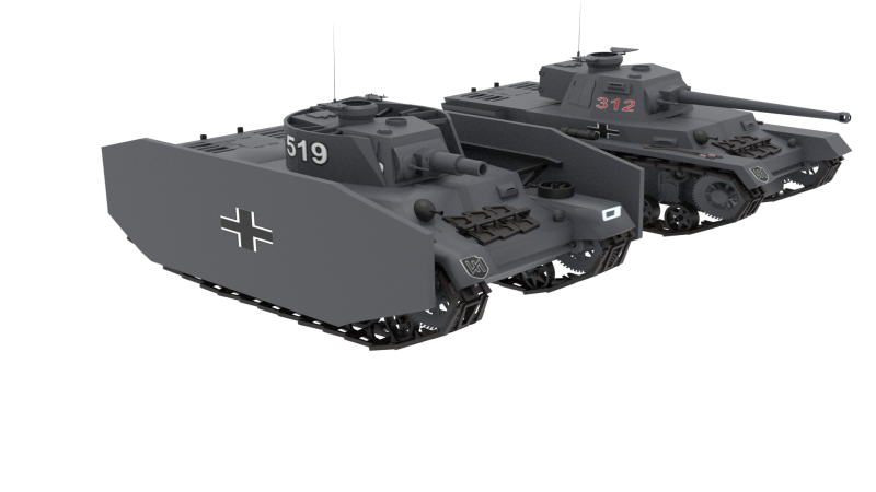 WW2 German Pzkw IV Tank 3D Model .c4d .max .obj .3ds .fbx .stl .blend 