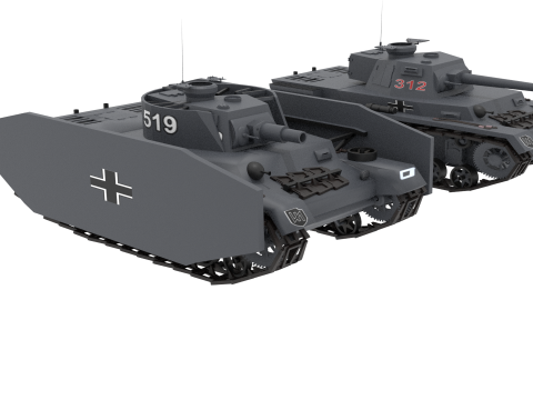 WW2 German Pzkw IV Tank 3D 模型
