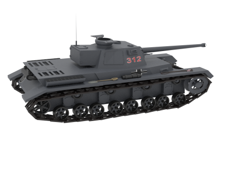 WW2 German Pzkw IV Tank 3D Model