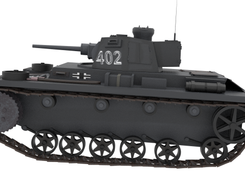 WW2 German Tank Pzkw III 3D 模型
