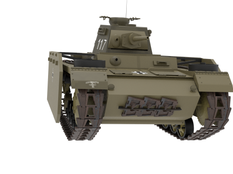 WW2 German Tank Pzkw III 3D Model