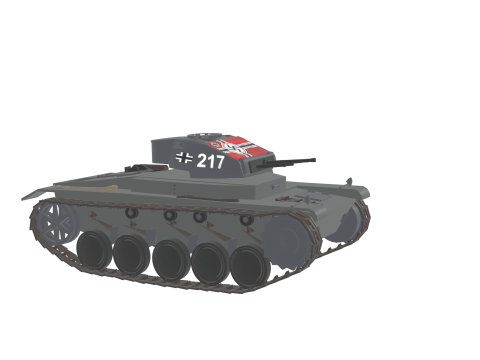 WW2 German Tank Pzkw II 3D 模型