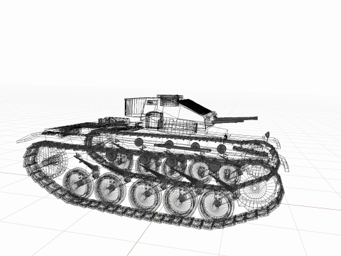 WW2 German Tank Pzkw II 3D 模型