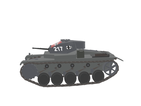 WW2 German Tank Pzkw II 3D 模型