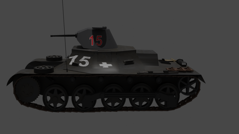 WW2 German Pzkw I Light Tank Modèle 3D .c4d .max .obj .3ds .fbx .stl .blend