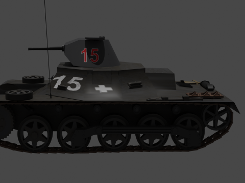 WW2 German Pzkw I Light Tank 3D 模型