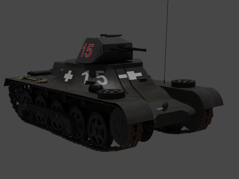 WW2 German Pzkw I Light Tank Modèle 3D