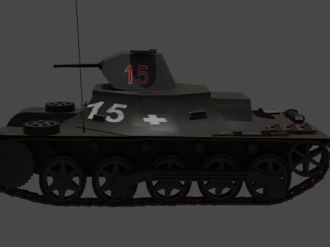 WW2 German Pzkw I Light Tank Modèle 3D