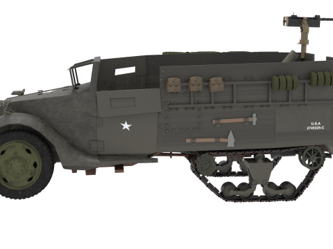 M21 Half track Mortar carrier 3D 模型