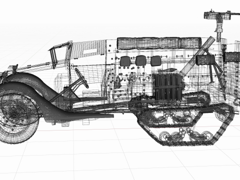 M21 Half track Mortar carrier 3D Model