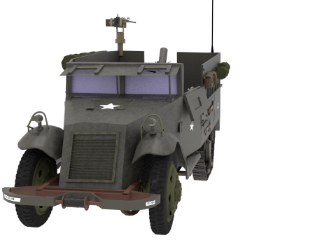 M21 Half track Mortar carrier 3D Model