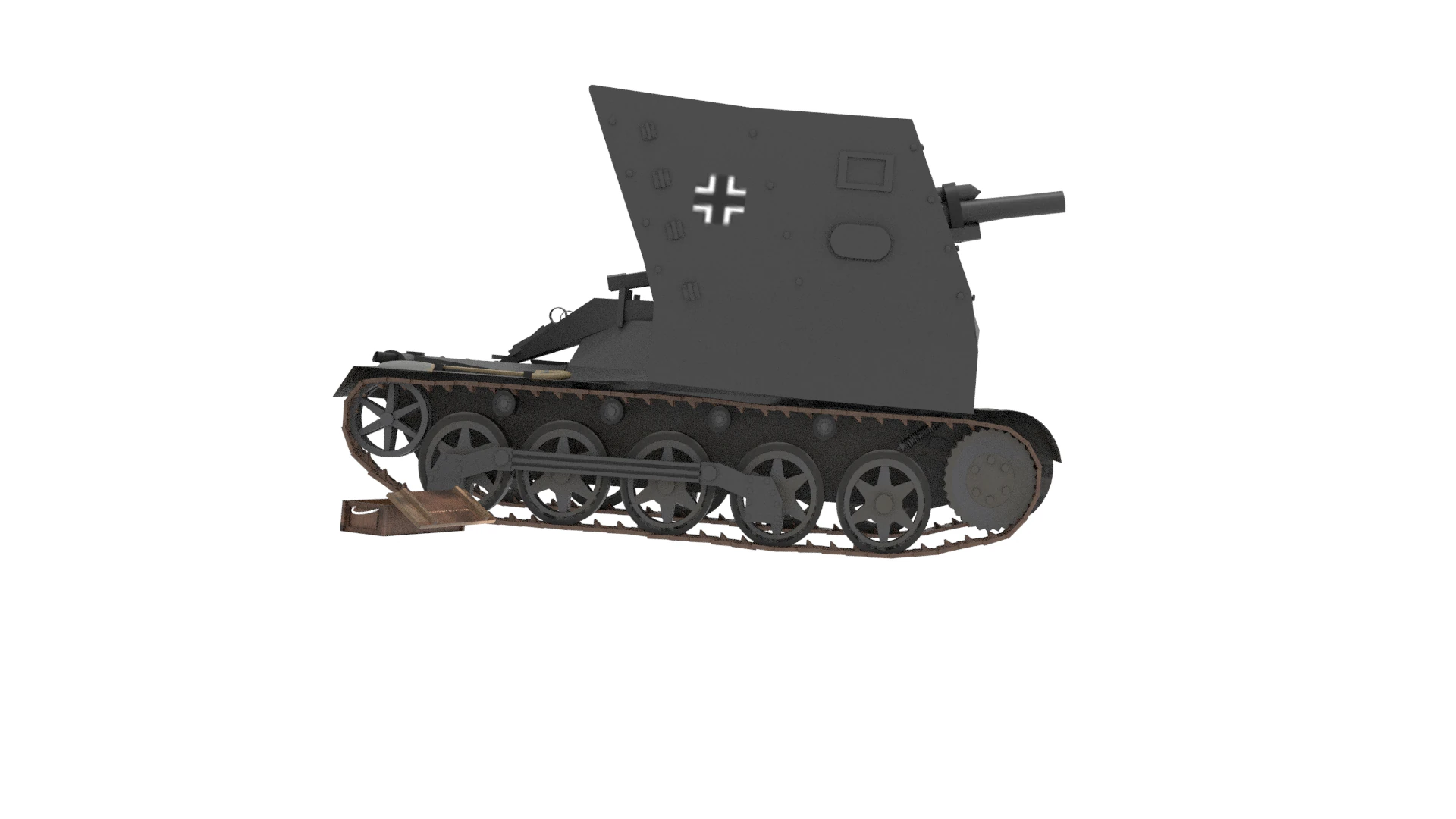WW2 german SIG33 Self Propelled Artillery 3D Model .c4d .max .obj .3ds .fbx .stl .blend 