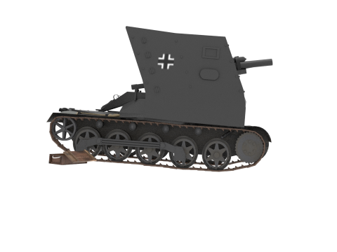WW2 german SIG33 Self Propelled Artillery Model 3D