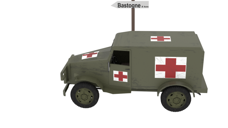 American Dodge Ambulance WC54 3D Model .c4d .max .obj .3ds .fbx .stl .blend 