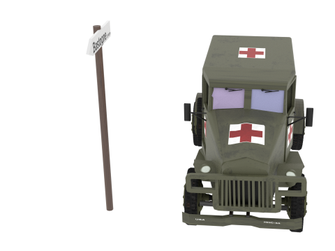American Dodge Ambulance WC54 3D Model