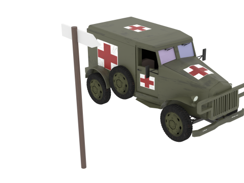 American Dodge Ambulance WC54 3D Model