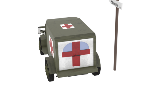 American Dodge Ambulance WC54 3D Model