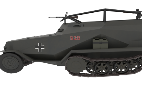 WW2 German HalfTrack Sdkfz 250 3D Model