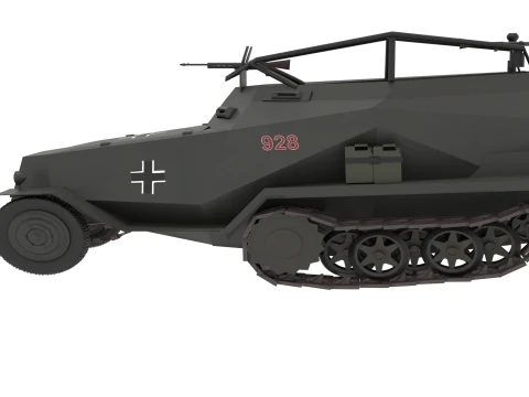 Semicingolato tedesco della Seconda Guerra Mondiale Sdkfz 250 Modello 3D