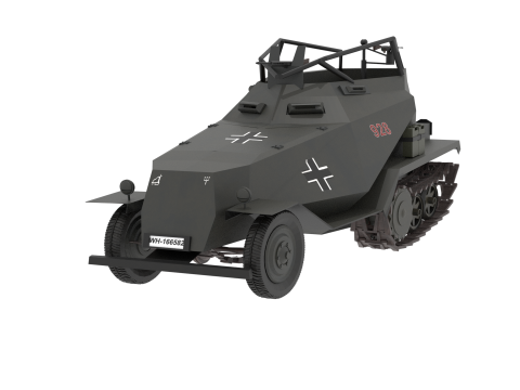 WW2 German HalfTrack Sdkfz 250 3D Model