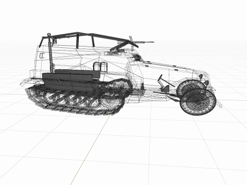 WW2 German HalfTrack Sdkfz 250 3D Model