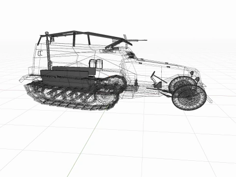 WW2 German HalfTrack Sdkfz 250 3D Model