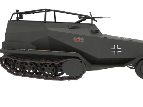 WW2 German HalfTrack Sdkfz 250 3D Model