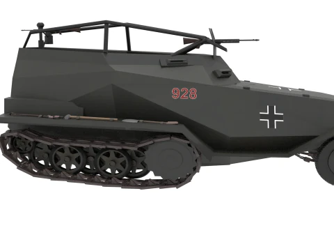 WW2 German HalfTrack Sdkfz 250 3D Model