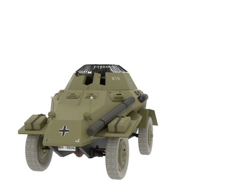 WW2 German Armored Car Sdkfz 222 3D Model