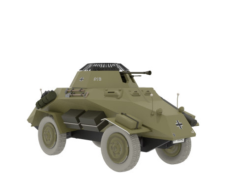 WW2 German Armored Car Sdkfz 222 3D Model