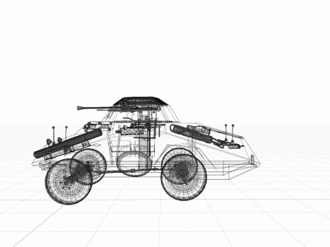 WW2 German Armored Car Sdkfz 222 3D Model