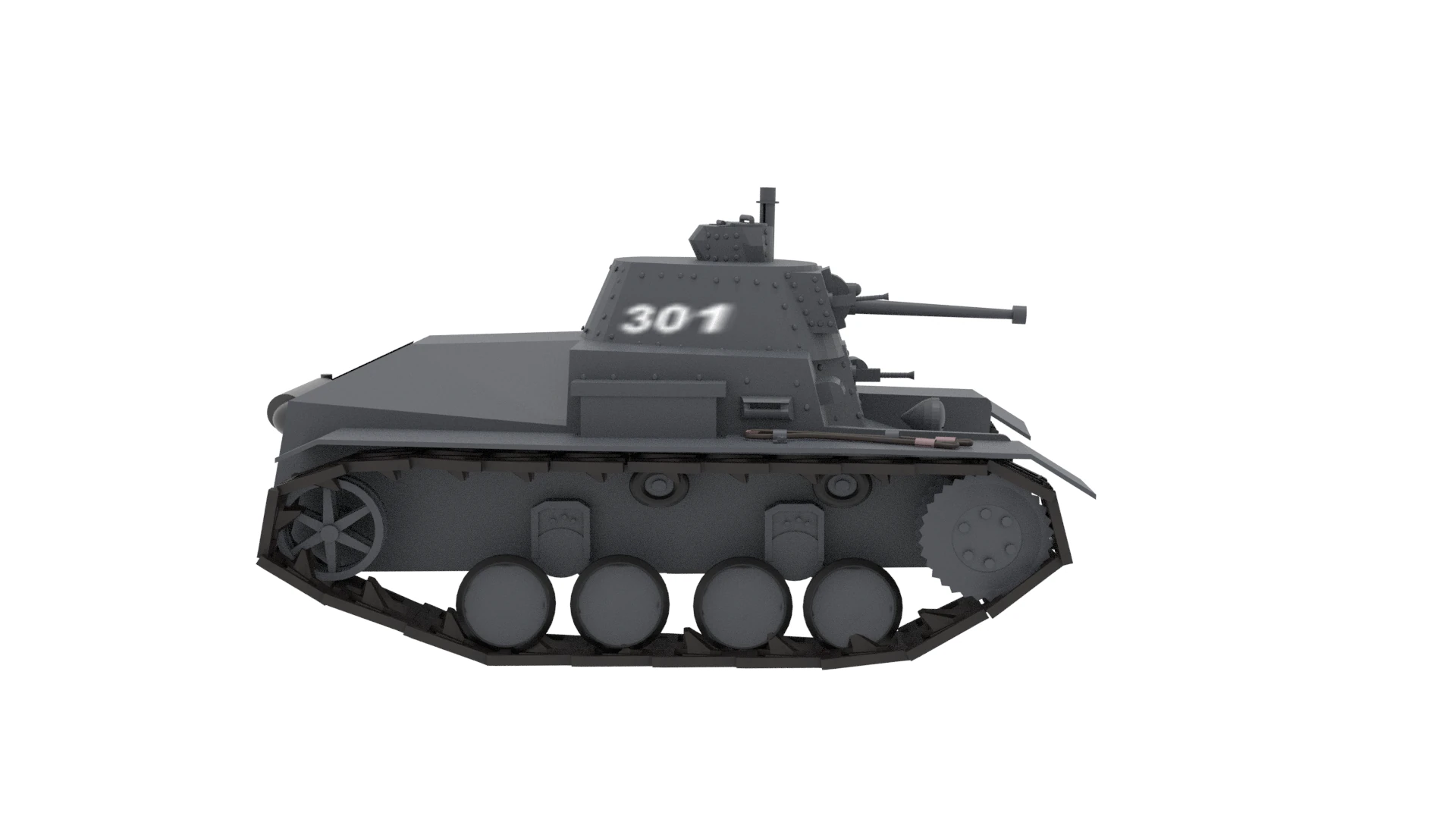 WW2 German Panzer 38t 3D Model .c4d .max .obj .3ds .fbx .stl .blend 