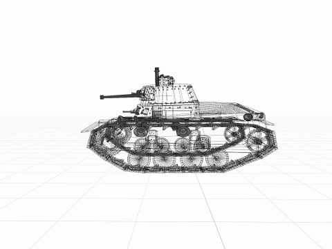 WW2 German Panzer 38t 3D Model