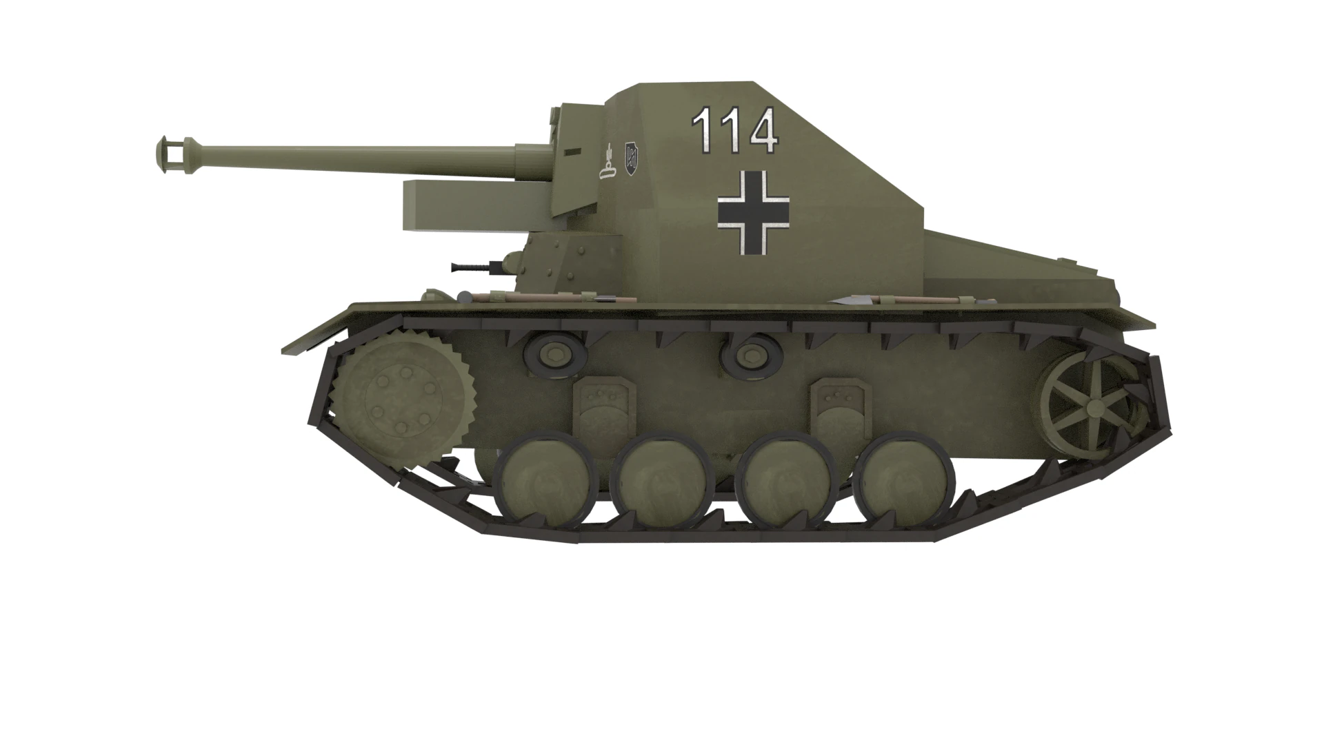 WW2 German Marder 2 3D Model .c4d .max .obj .3ds .fbx .stl .blend