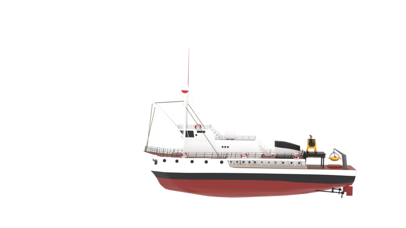 Jacques Cousteaus Calypso 3D Model .c4d .max .obj .3ds .fbx .stl .blend 