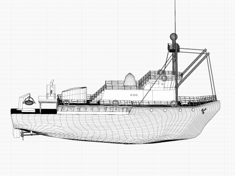 Jacques Cousteaus Calypso 3D Model
