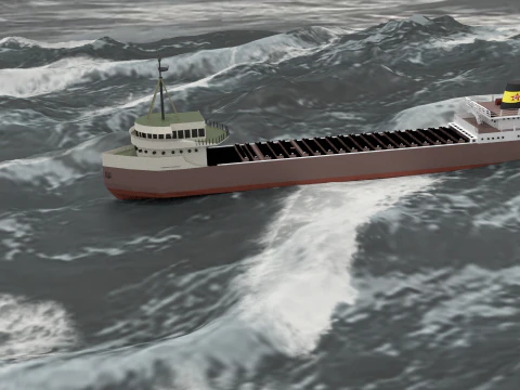 Edmund Fitzgerald Freighter 3D Model