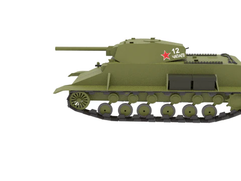 TANGKI SOVIET KV1 WW2 Model 3D