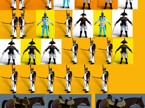 Infantería de línea francesa napoleónica para Genesis 8 Male y Daz Horse 2 Modelo 3D