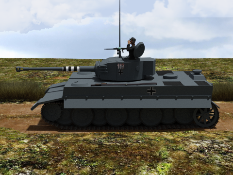 Tanque Tigre Alem&atilde;o da Segunda Guerra Mundial Modelo 3D