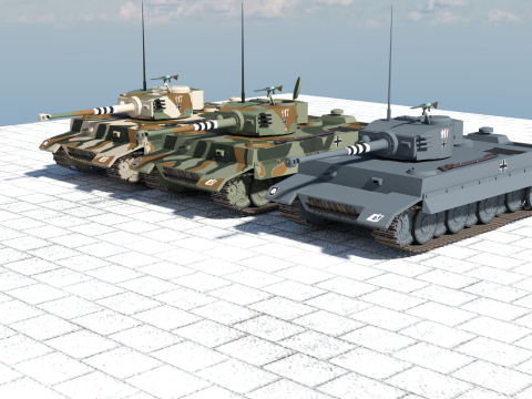 WW2 German Tiger Tank 3D Model