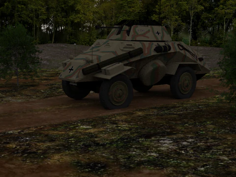 WW2 German Sdkfz 222 Armored Car 3D Model