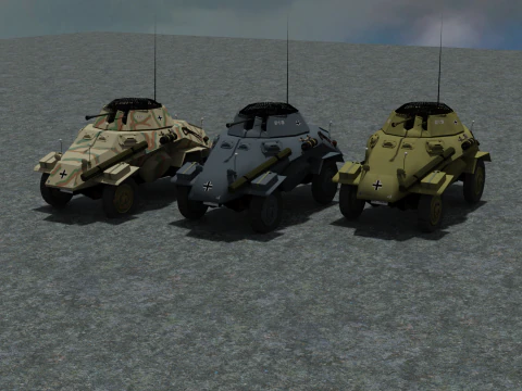 WW2 German Sdkfz 222 Armored Car 3D Model