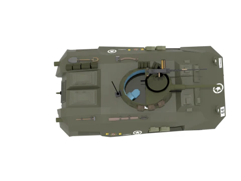 WW2 M8 American Greyhound Armored Car 3D Model