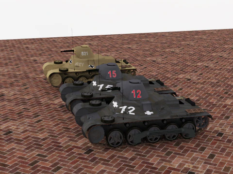 二战德国 PZKW I 轻型坦克 3D 模型